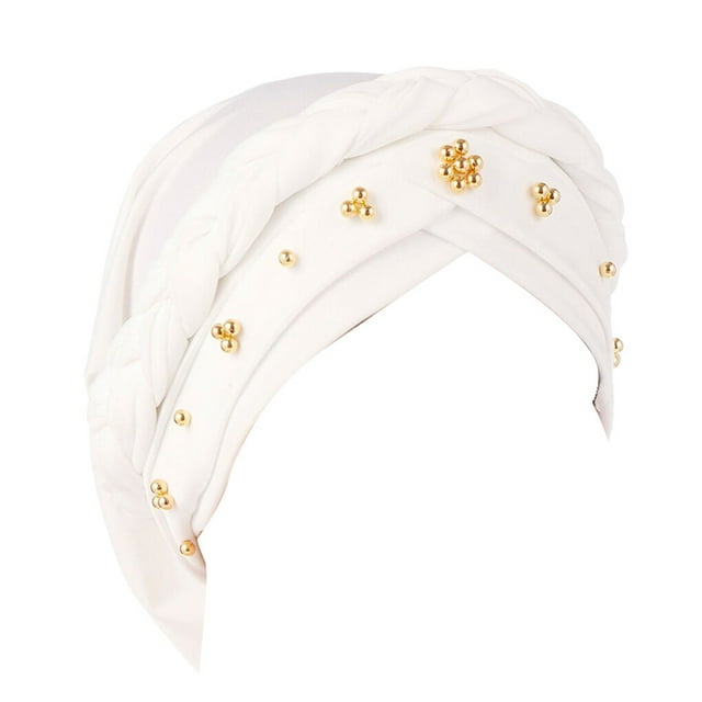 Qarigey 4 piezas Head Wrap Cómodo Sombrero de pirata Estilo musulmán Abalorios atractivos Suministros Accesorios para el cabello Mujeres Diademas Type3 NO3 Qarigey AP008789-02B