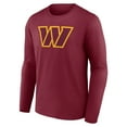 thumbnail image 2 of Men's Burgundy Washington Commanders Primary Team Logo Long Sleeve T-Shirt, 2 of 3