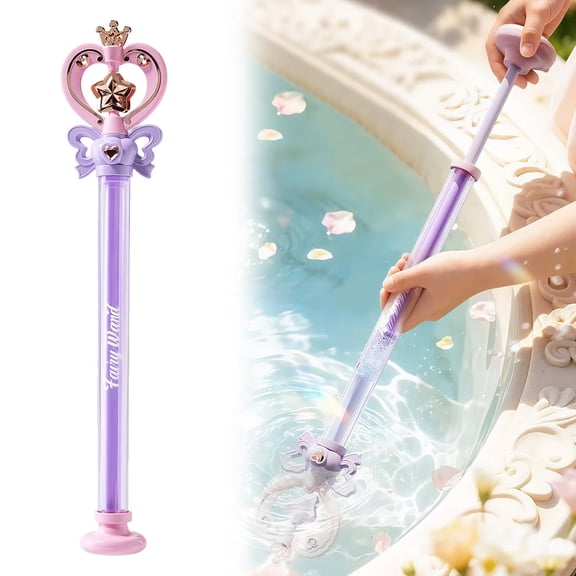 Magic Wand Water Squirter, Spinning Spray Gun with Pull-Out Pump Action, Outdoor Summer Beach Pool Party Water Blaster
