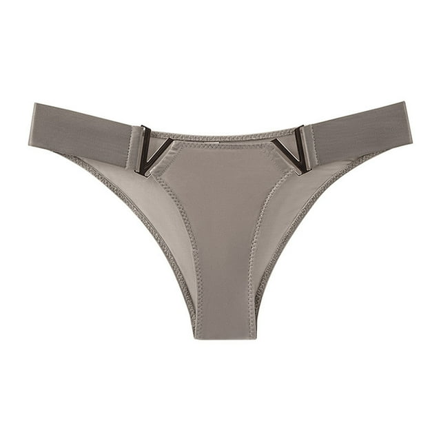 Aayomet String sous-Vêtements pour Femmes Caleçons Courts Couleur Unie Soie Glacée Taille Basse Caleçons Courts (B, m)