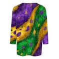 thumbnail image 4 of QATAINLAV Womens Mardi Gras 3/4 Tshirts Plus Size Tops Round Neck Pullover Blouses Carnival Party Basic Graphic Tees Purple XL, 4 of 6