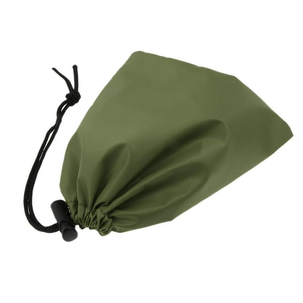 Bolsa de almacenamiento impermeable para acampar al aire libre con cordón, 17 x 14 cm ejercito verde