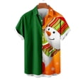 thumbnail image 4 of Mens Manga Corta Botón Abajo Camisas, Navidad Impreso Turndown Cuello Blusa, Top de Moda Casual, 4 of 4