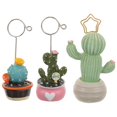 thumbnail image 5 of 1 Set 3pcs Mini Cactus Shaped Resin Metal Clips for Home Decor Party Supplies Table Menu Photos, 5 of 5