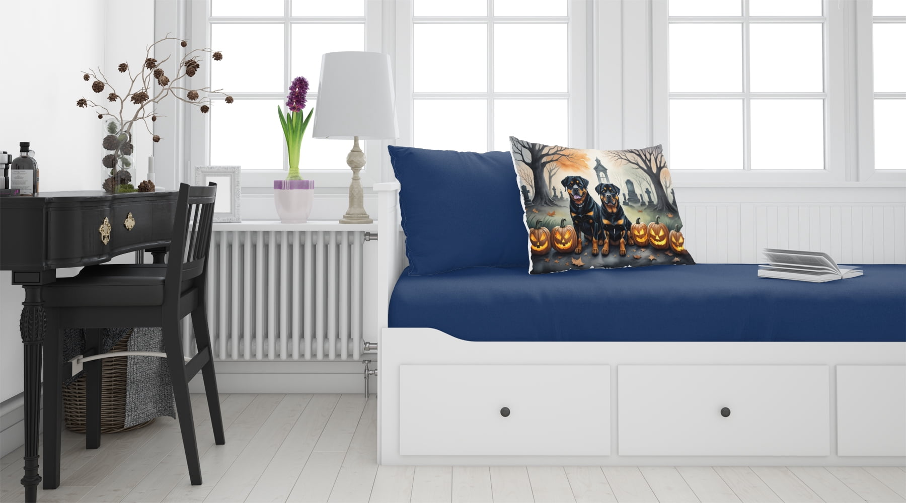 Rottweiler Spooky Halloween Fabric Standard Pillowcase 30 in x 20.5 in