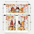 thumbnail image 2 of Thanksgiving Gnome Family Kitchen Curtains with Valance and Tier Sets 36 Inch, 3 Pieces Pumpkin Autumn Leaf Rod Pocket Drapes Window Treatment Curtains for Kitchen Over Sink Dining Room Decor, 2 of 6
