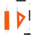 thumbnail image 4 of Asymmetrical Triangle Straight Ruler Earrings Dangle Blue Drop Earrings Math Teacher Jewelry 80s Party Favors, 4 of 10