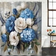 thumbnail image 2 of White Blue Spring Floral Bathroom Shower Curtains with 12 Hooks Polyester Waterproof Shower Curtain for Stalls and Bathtubs Pastoral Flowers Vintage Decorative Bathroom Privacy Curtain 36x72 Inches, 2 of 8