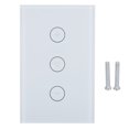 thumbnail image 1 of Interruptor de atenuación táctil inteligente, aplicación inalámbrica WIFI, Control remoto por voz, sincronización para TUYA US 110-240V, blanco, 1 of 5