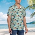 thumbnail image 5 of Goofa Colorful Pugs Hawaiian Shirt for Men, Unisex Summer Beach Casual Short Sleeve Button Down Shirts,Aloha Tropical Floral print shirt-, 5 of 9