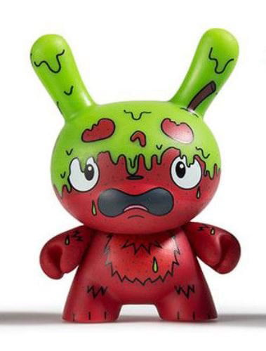 G.M.D Green & Red Kidrobot Scared Silly Dunny Vinyl Mini-Figure 