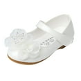 thumbnail image 1 of B91xZ Ballerines pour Bébés Filles Mode avec Nœud, Blanc 8.5, 1 of 5