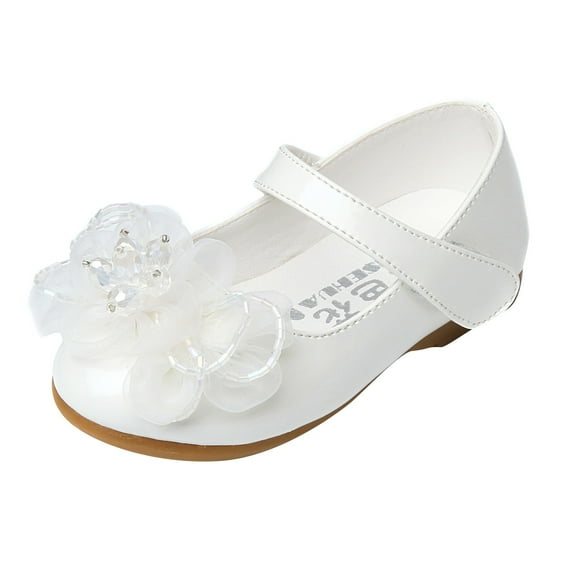 NOKIO Toddler Girls Dress Shoes Toddler Girls Classic Shoes Princess Dress Mary Jane Party Bowknot Flats School Uniform Shoes Girl Dress Shoes for Wedding Party Ballet Flats Glitter Shoes