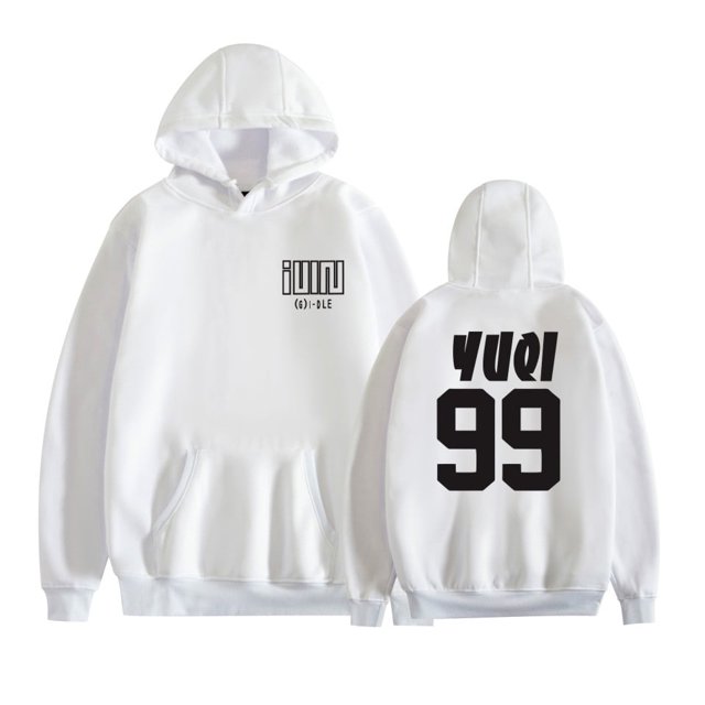 Chandail à Capuche Graphique iU-LZ pour Unisexe Chandail-Over Tendance, TG, Blanc1