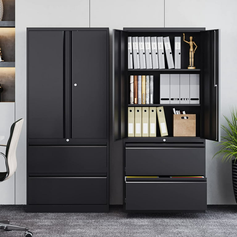 2 Drawer Lateral File Cabinet Metal Storage With Drawers Locking Shelves Cabinets For Letter Legal F4 A4 Size Files Com