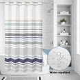 thumbnail image 2 of No Hook Shower Curtain, Gray Stripe Shower Curtains for Bathroom with See Through Top Window, Modern Abstract Art Navy Blue Striped Rustic Waterproof & Washable Bath Curtain Small Stall 36"x78", 2 of 9