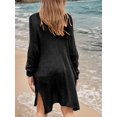 thumbnail image 4 of SANOPY Womens Light Open Front Knit Sheer Cardigans Summer Boho Lightweight Long Sleeve Kimono Long Sweater, 4 of 6