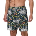 thumbnail image 2 of Uemuo Cute Sloth Pattern Mens Swim Trunks Quick Dry Board Shorts with Mesh Lining, Stretch Beach Shorts Quick Dry No-Chafing Board Shorts-X-Large, 2 of 9