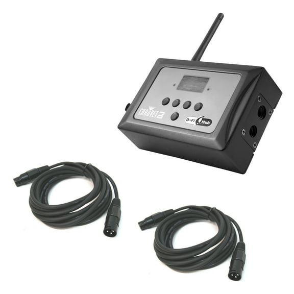 Chauvet DJ Lighting D-Fi Hub DMX 2.4 GHz Transmitter or Receiver & DMX Cables