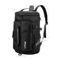thumbnail image 2 of JeashCHAT Large Travel Backpack Duffel Bag Crossbody Bag, Casual Lightweight Hiking Sport Gym Bag for Women Men, Waterproof Weekender Overnight Bag College Bookbag , Black, 2 of 3