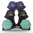 thumbnail image 5 of HolaHatha 2, 3, & 5 Pound Neoprene Dumbbell Free Weight Set w/ Rack, Pastel, 5 of 12