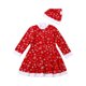 thumbnail image 1 of Children Girls Christmas Snowflake Print Dress with Hat Xmas New Year Masquerade Party Santa Claus Cosplay Performance Costume150 Gong Bohan LED, 1 of 2