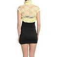 thumbnail image 4 of Fashion Secrets Juniors Short Sleeve Lace Bolero Shrug Cardigan (Juniors' X-Large, Banana), 4 of 5