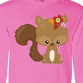 thumbnail image 4 of Inktastic Spring Animals, Cute Squirrel, Colorful Flowers Long Sleeve T-Shirt, 4 of 5