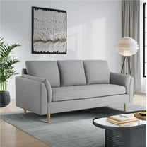 Studio Living Stockholm Modern Stationary Sofa, Light Gray Woven Fabric