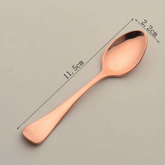 Wollet Small 99.9% Pure Copper Coffee Spoon, 11.5*2.2cm, Dessert Spoon, Copper Seasoning Spoon Ice Cream Spoon Mixing Spoon Salt Spoon