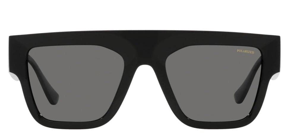 Versace VE 4430U Plastic Unisex Rectangle Polarized Sunglasses Black 53mm Adult
