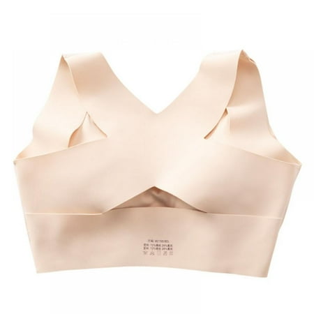 

Underwear Curved Back Correction Seamless Latex Two-In-One Gather Adjustable Front Buckle No Steel Ring Bra Black