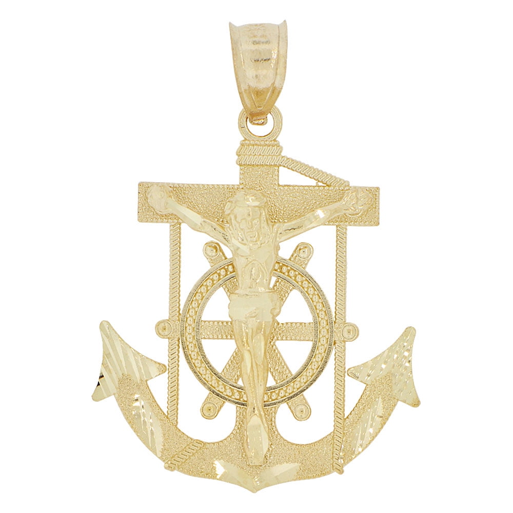 14k Yellow Gold, Christ Jesus Anchor 