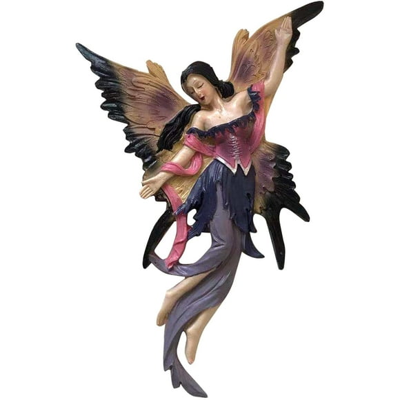Fairy Elf Statue Garden Wall Sculptures Resin Ornament Wall Hanging Living Room Bedroom Decoration Elf Art Crafts Birthday Gift for Girls Women