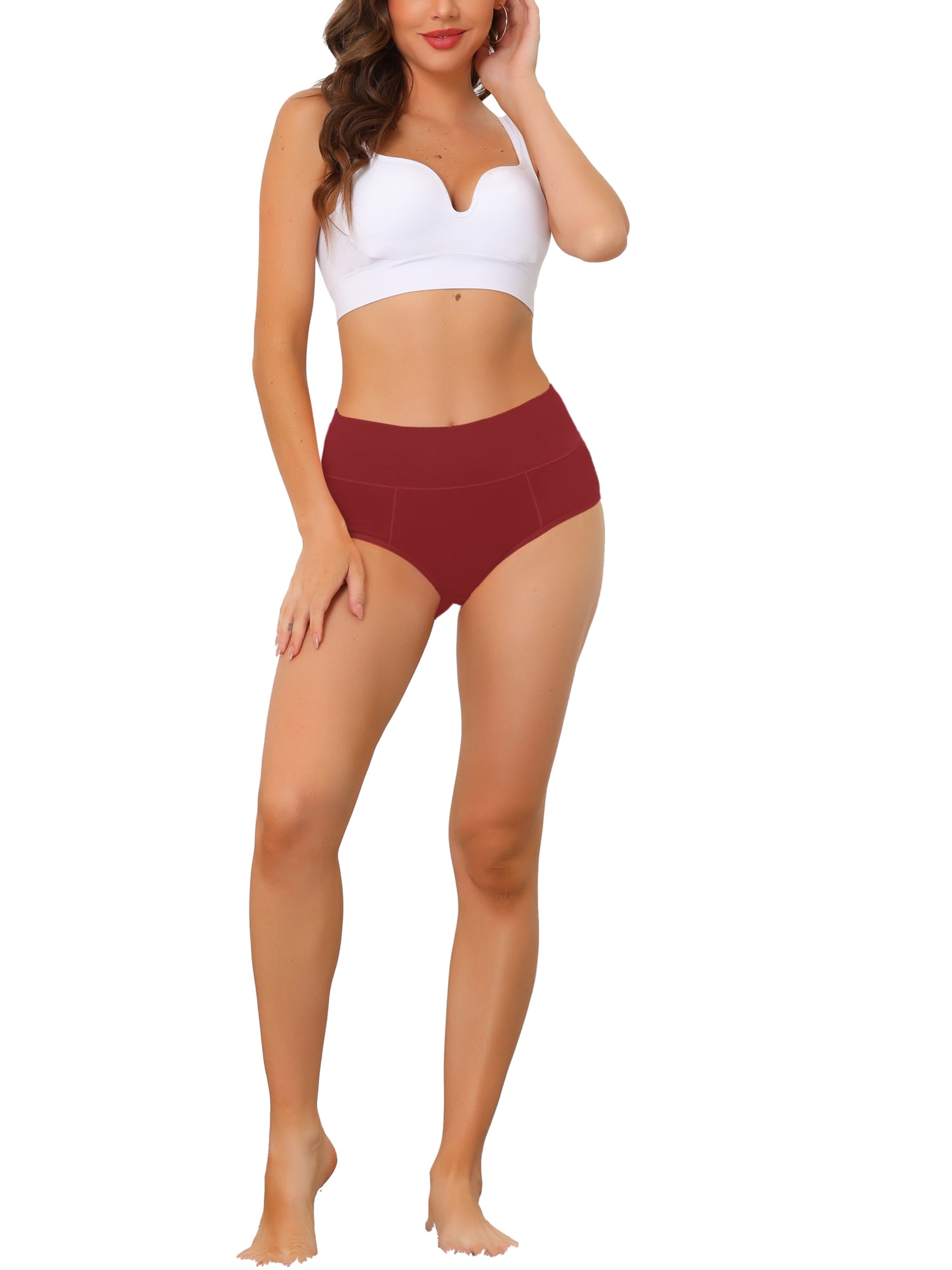 DARING DIVA Women's High Waist Available In Plus Size Underpants M Burgundy