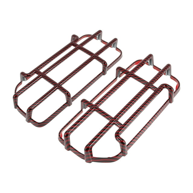 Bisel de recorte de faros Unique Bargains, bisel de faro, decoración de cubierta de faro para Ford Bronco 2021-2023, fibra de carbono roja, ABS, 1 par, frontal izquierdo, frontal derecho