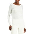 thumbnail image 1 of INC International Concepts INC Rhinestone-Shoulder Sweater, White, X-Large, 1 of 3