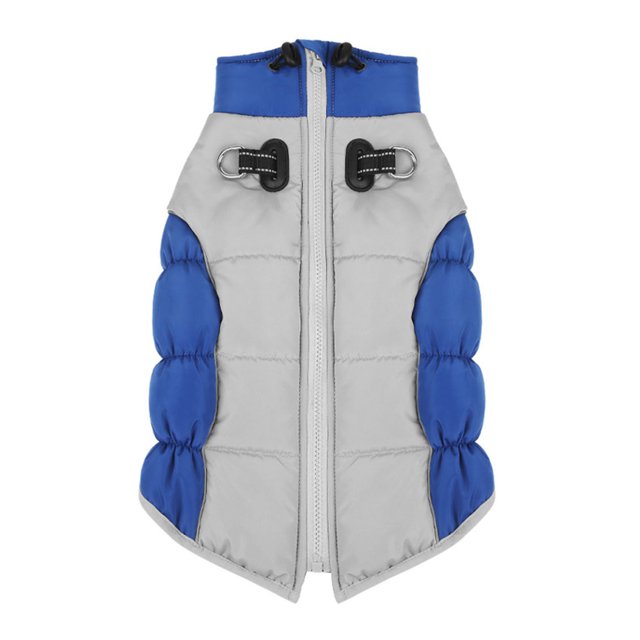 Vêtements pour Animaux Col Haut Manteau d'Hiver Réfléchissant pour Chien Protection contre la Neige Col Réglable Fermeture Éclair