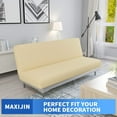 thumbnail image 2 of Stretch Jacquard Futon Cover with Elastic Bottom - Soft Sofa Bed Protector, Machine Washable, 2 of 7