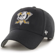 Men's '47 Black Anaheim Ducks Wordmark Back Strap MVP Adjustable Hat