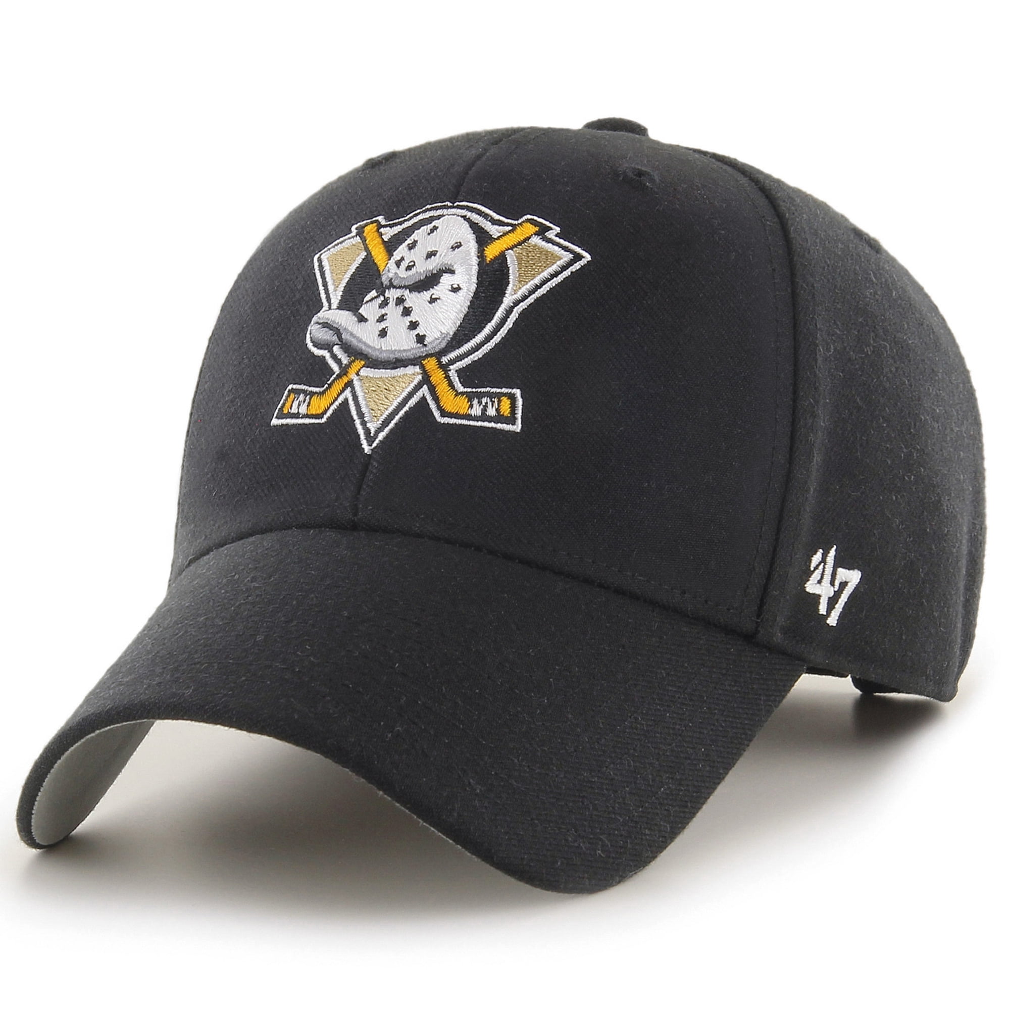 Men's '47 Black Anaheim Ducks Wordmark Back Strap MVP Adjustable Hat