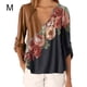 thumbnail image 1 of Blusa Camisa con cuello en V y estampado floral Blusa suelta de manga larga Top de mujer, Café, M Monstrate AP002021-42, 1 of 5