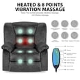 thumbnail image 4 of Azure Oversized Recliner Sofa with Massage and Heating - Gray, 4 of 9