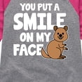 thumbnail image 3 of Instant Message - You Put A Smile On My Face - Toddler & Youth Girls Raglan Graphic T-Shirt, 3 of 5