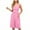 Pink, variant on SYMOID Womens Solid Color Sleeveless V - Neck Casual Fashion Mid - Calf Dress with Pockets,Pink,Size L