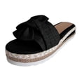 thumbnail image 2 of Women's Sandals,Womens Wedge Sandals,Comfortable Sandals for Women,Wide Sandals for Women,Womans Sandals,Women's Summer - Bow Flat Beach Open Toe Breathable Sandals Weave Shoes,Black,5.5, 2 of 4