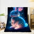 thumbnail image 4 of Cozy Glow-in-the-Dark Bunny Flannel Throw Blanket - Soft, Warm & Versatile for Couch, Bed, Sofa | All-Season Comfort, 4 of 6