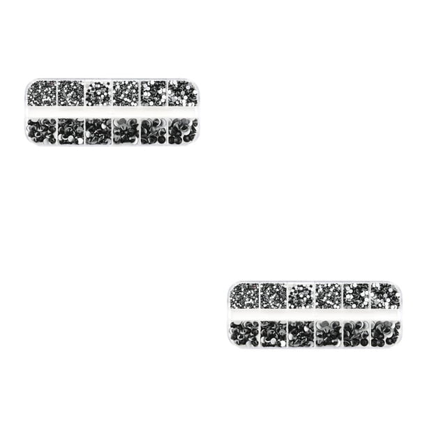 Vogacara 1 bolsa de cristal llamativo fondo plano brillo diamantes de imitación para uñas DIY artesanía dulce regalo para 430 negro Type2 NO2