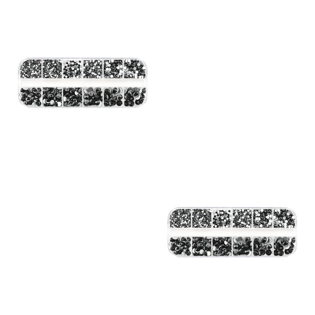 Vogacara 1 bolsa de cristal llamativo fondo plano brillo diamantes de imitación para uñas DIY artesanía dulce regalo para 430 negro Type2 NO2