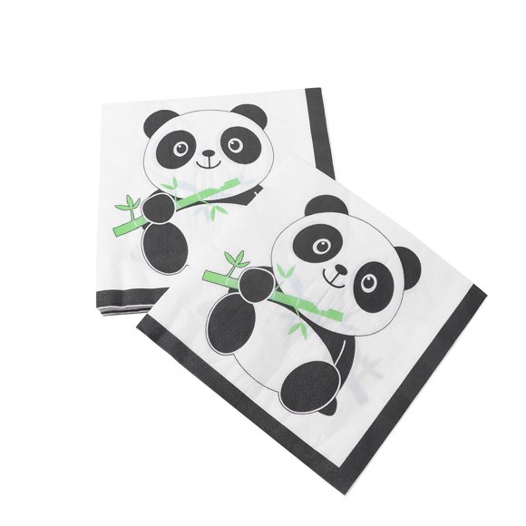 40PCS Panda Priting Napkins Adorable Facial Tissues Paper Towels for Party Banquet Daily Use